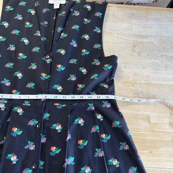 Vintage 80's Dress Cambridge Dry Goods Floral Pinafore Cottagecore Prairie Large - Picture 11 of 12